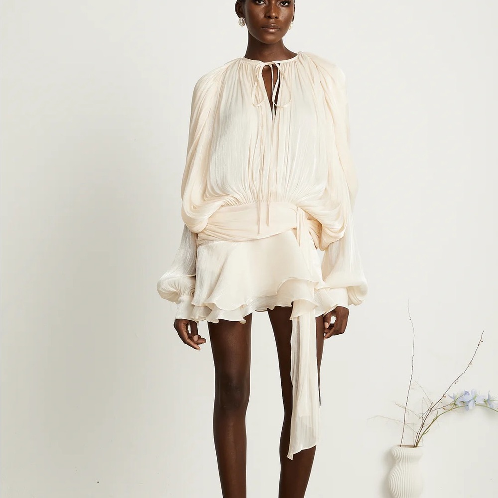 EUGÉNIE FULLY-PLEATED RUFFLED MINI DRESS